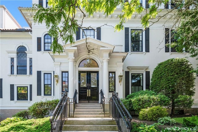157 Waterman St Unit 2-5, Providence, RI 02906 - view of front of house featuring french doors and stucco siding