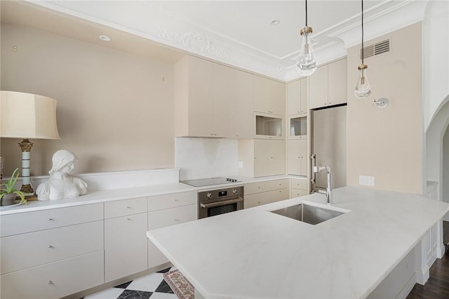 157 Waterman St Unit 2-5, Providence, RI 02906 - kitchen featuring a peninsula, stainless steel appliances, pendant lighting, and light countertops