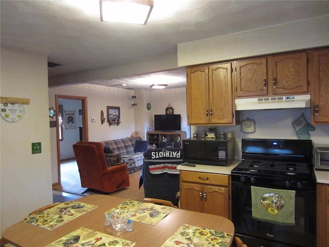 kitchen featuring black appliances