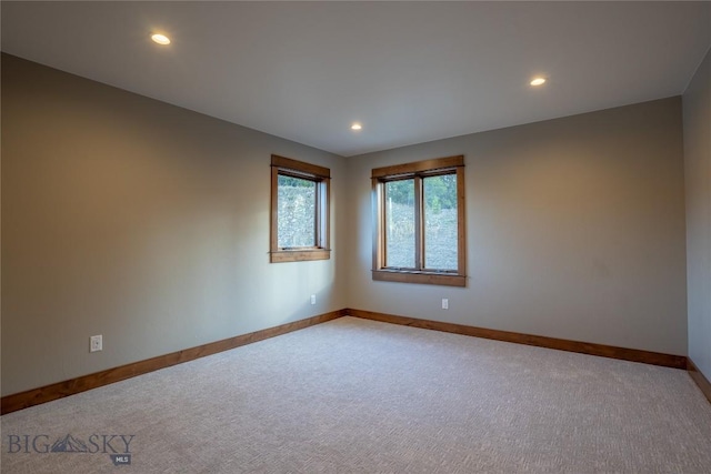 view of carpeted spare room