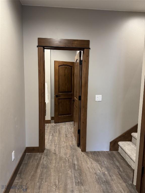 hall featuring light hardwood / wood-style flooring