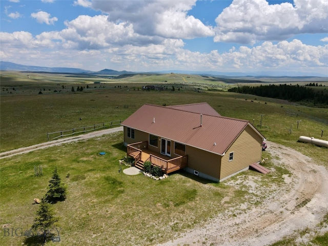 aerial view featuring a rural view