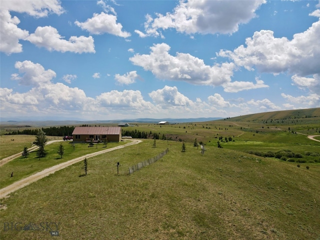 drone / aerial view with a rural view