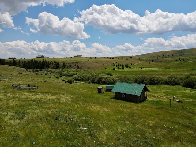 bird's eye view with a rural view