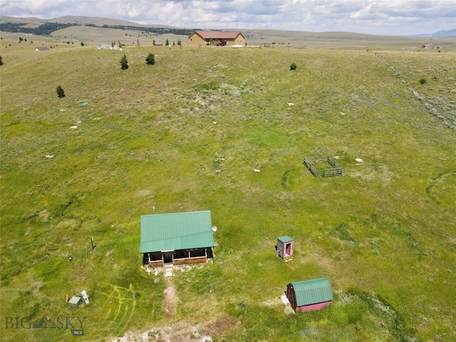 drone / aerial view featuring a rural view