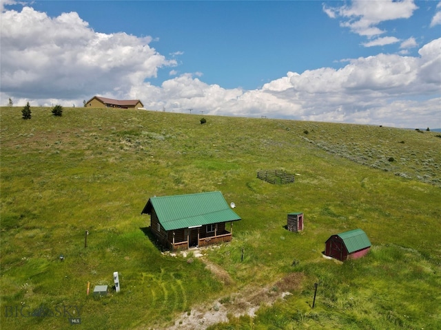 bird's eye view with a rural view