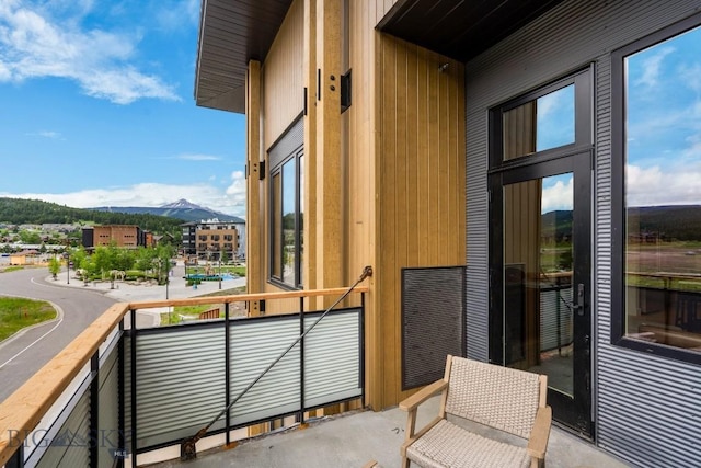 balcony with a mountain view