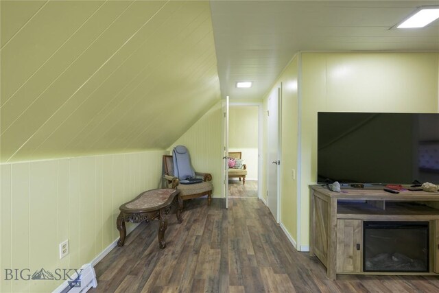 413 E 4th St, Anaconda, MT 59711 - additional living space with dark wood-type flooring and vaulted ceiling