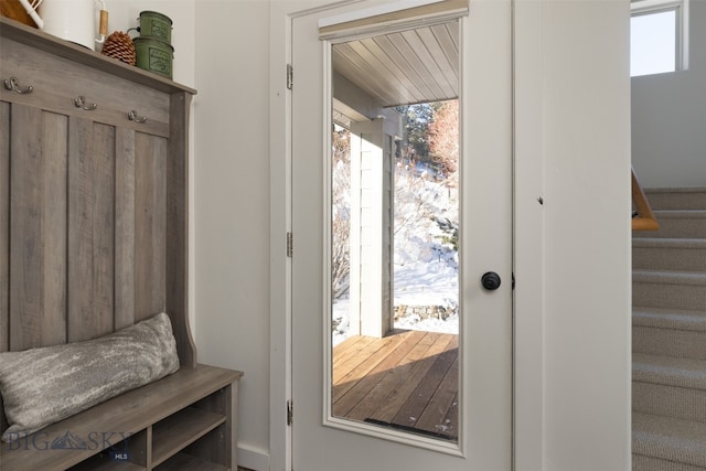 mudroom with a healthy amount of sunlight