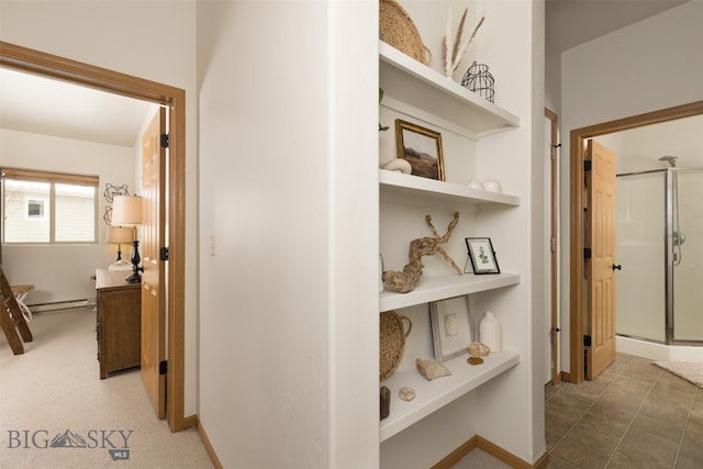 hallway with baseboard heating