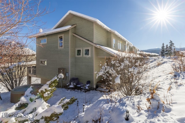 view of snow covered exterior