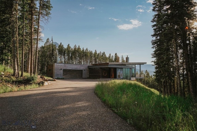 view of front of home with a garage and concrete driveway