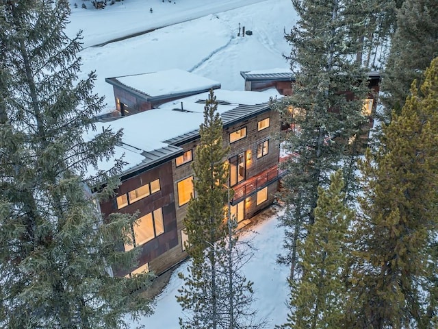 view of snowy aerial view