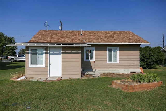 back of house featuring a yard