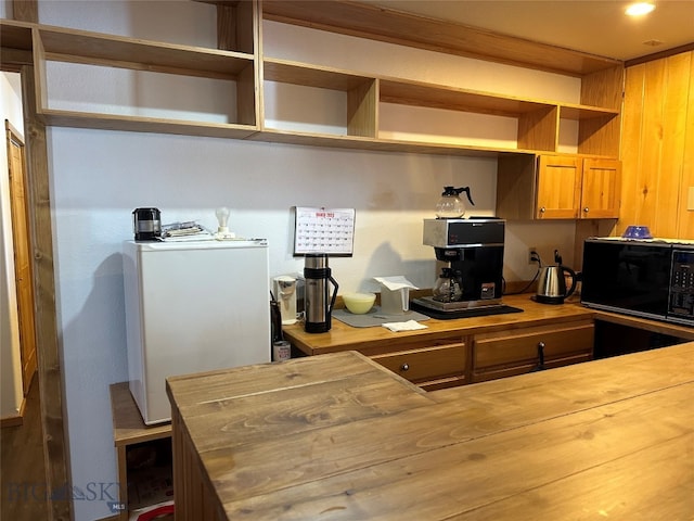 kitchen with wooden counters