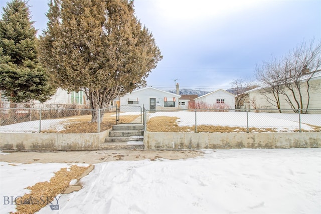 view of yard covered in snow