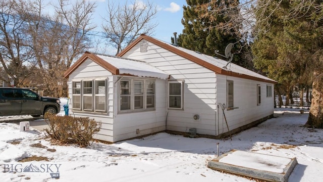 view of snowy exterior