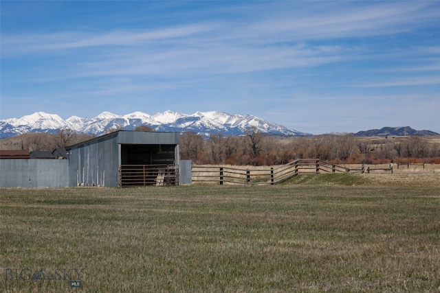 mountain view with a rural view