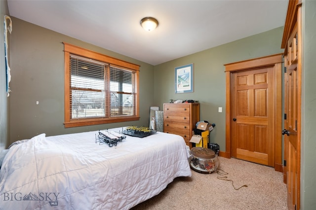 bedroom featuring multiple windows and carpet flooring