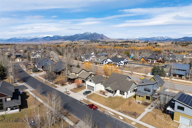 aerial view featuring a mountain view