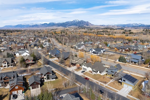 aerial view with a mountain view