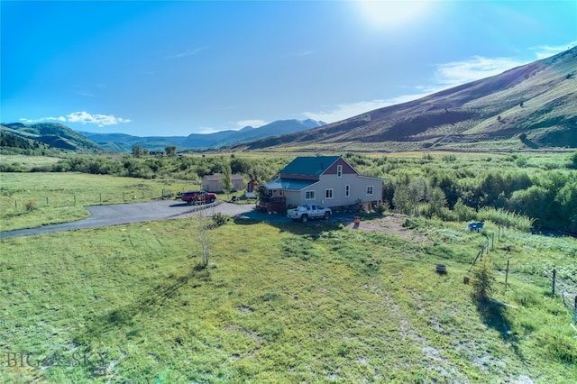 property view of mountains with a rural view