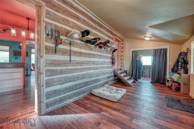 foyer featuring dark hardwood / wood-style floors