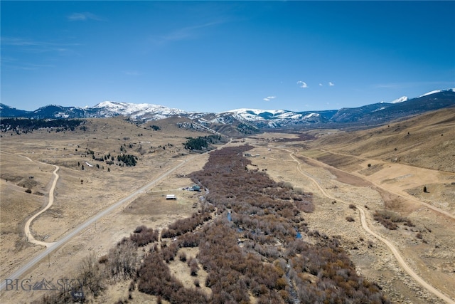 drone / aerial view with a mountain view