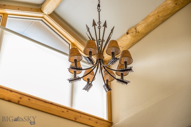 interior details with an inviting chandelier