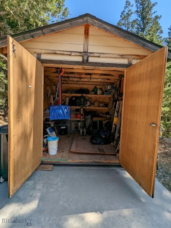 view of garage