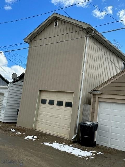 view of garage