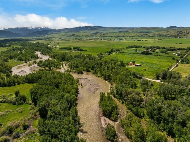 aerial view with a mountain view