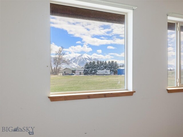 room details with a mountain view