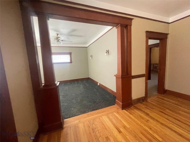 512 W Park, Anaconda, MT 59711 - additional living space featuring wood finished floors, baseboards, and ceiling fan