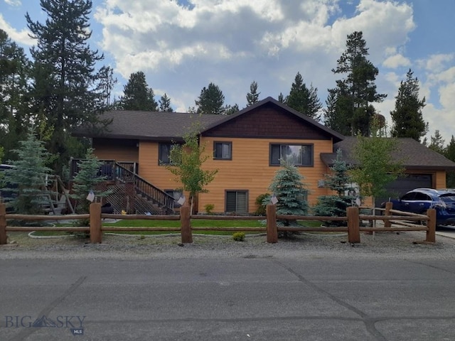 view of front of house featuring a garage