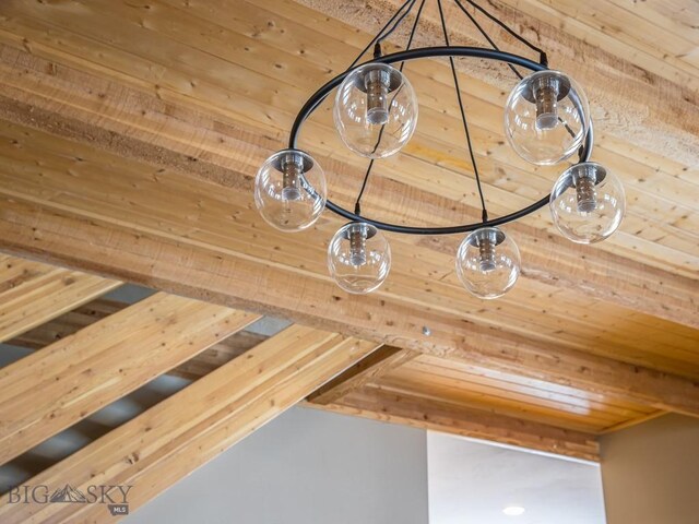 room details with wooden ceiling