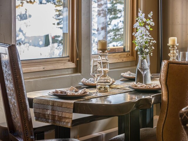 dining space featuring breakfast area