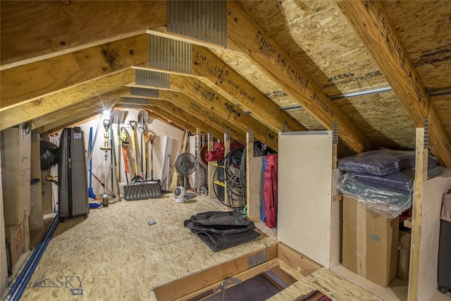 view of unfinished attic