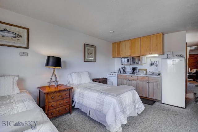 54 Torry Rd, Cameron, MT 59720 - bedroom with light carpet and freestanding refrigerator