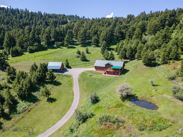 drone / aerial view featuring a rural view