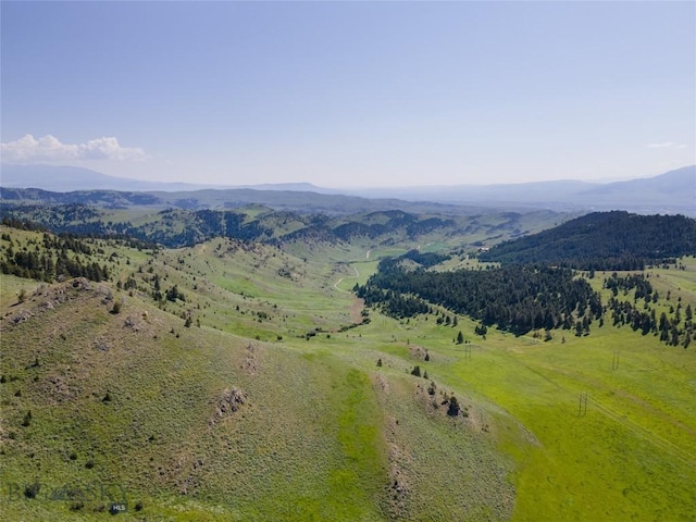 aerial view featuring a mountain view