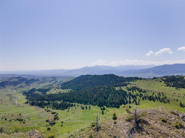 mountain view featuring a rural view