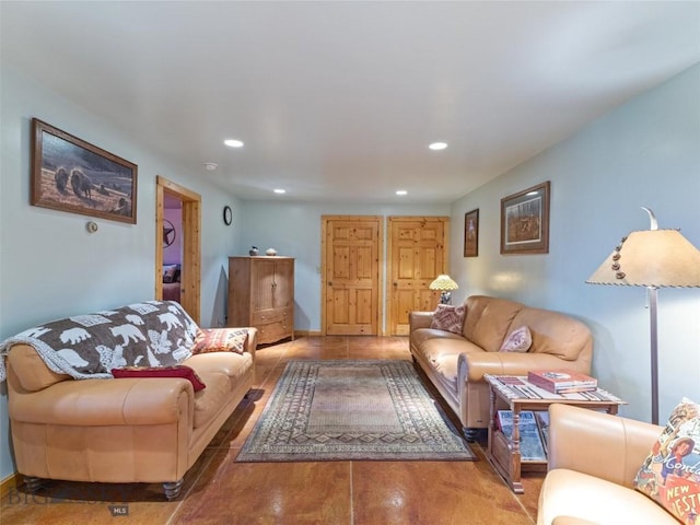 view of tiled living room