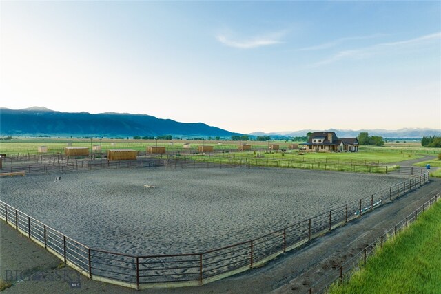 view of mountain feature featuring a rural view