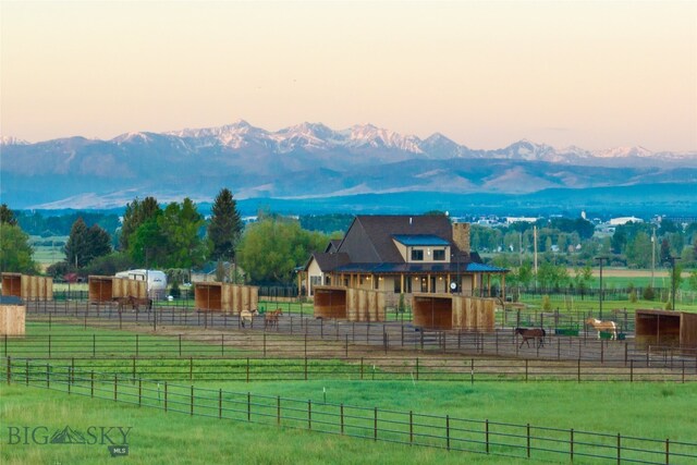 mountain view with a rural view