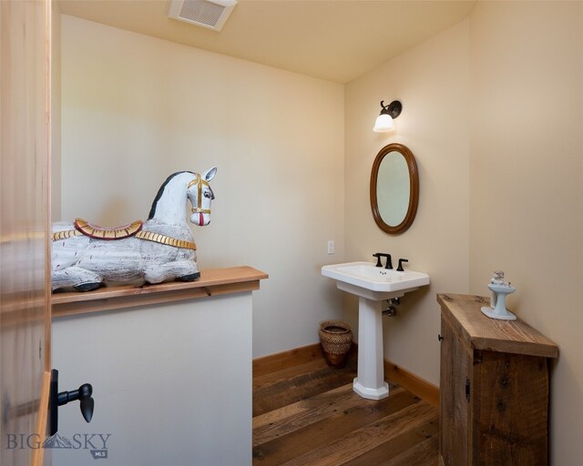 bathroom featuring hardwood / wood-style flooring