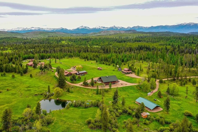 drone / aerial view with a mountain view