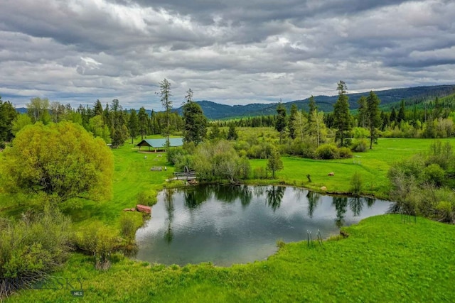 view of water feature featuring a mountain view