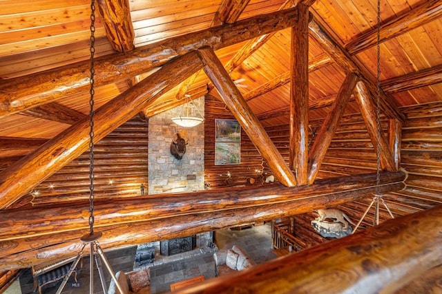 view of unfinished attic