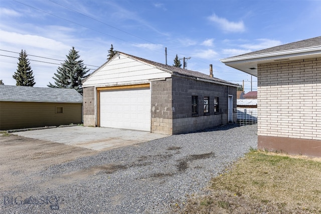 view of garage